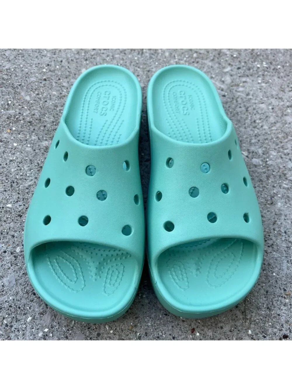 Crocs Classic Platform Slide Womens Size 9 Comfort Casual Slip On Shoes Beach